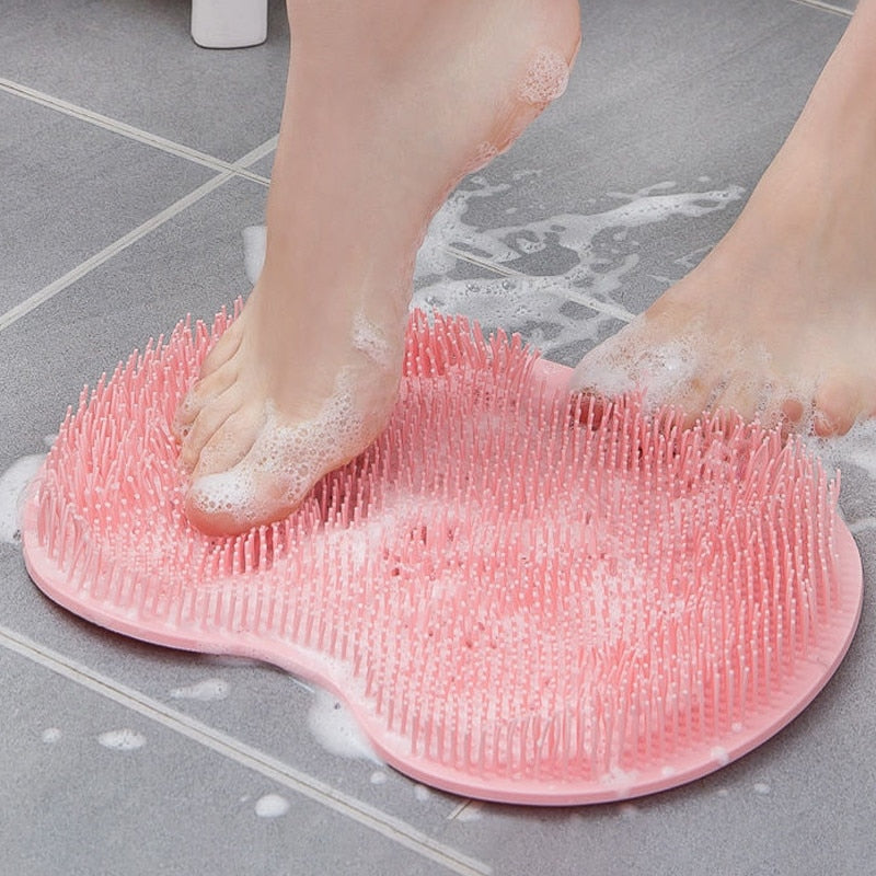 Tapete silicone para limpeza do pé.